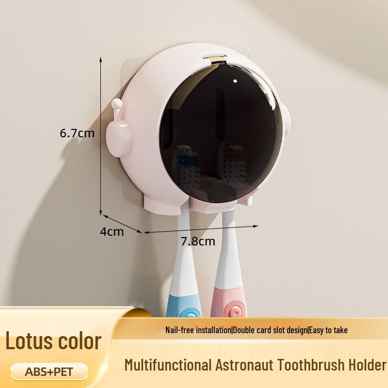 Astronaut No-Drill Electric Toothbrush Holder - Cartoon Wall Mount for Bathroom
