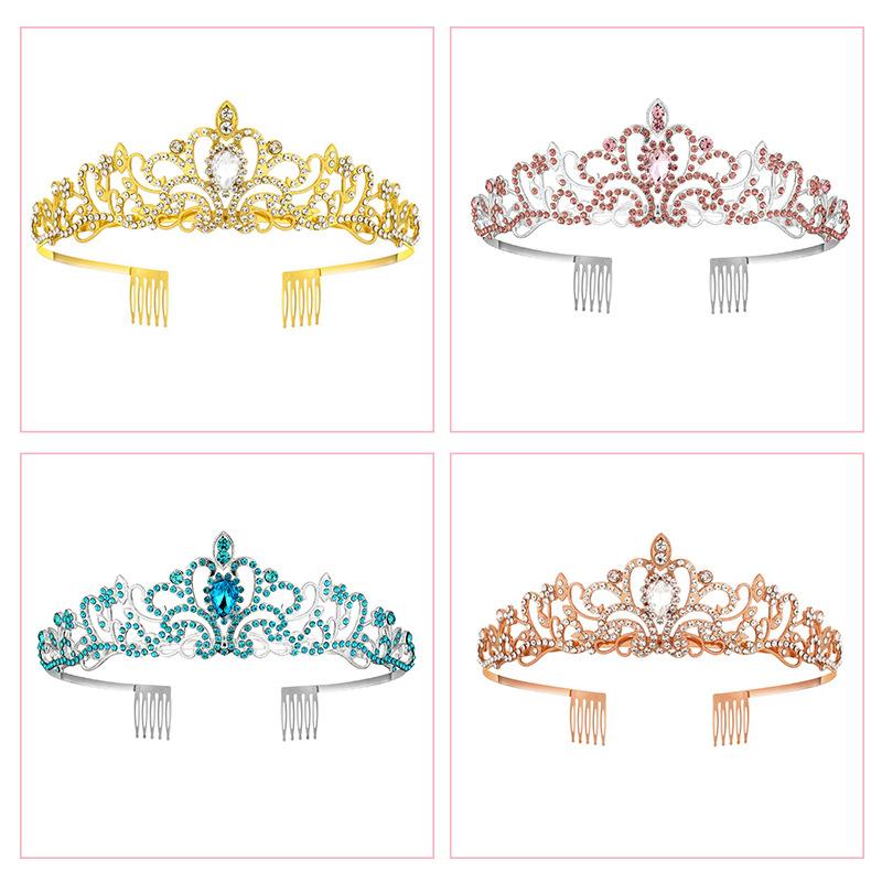 European And American Wedding Bride Crown Headgear Crystal Birthday Hair Accessories Wedding Studio Queen Hair Accessories Crown Headband
