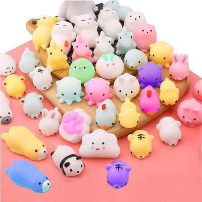 50PCS Mochi Squishy Squeeze Toys Mini Animal Anti-stress Toys Party Favors Stress Relief Toys Packs