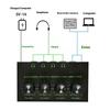 4 Channel Headphone Amplifier Portable Mini Earphone Splitter with Independent Control Low Noise Output for Studio Stage