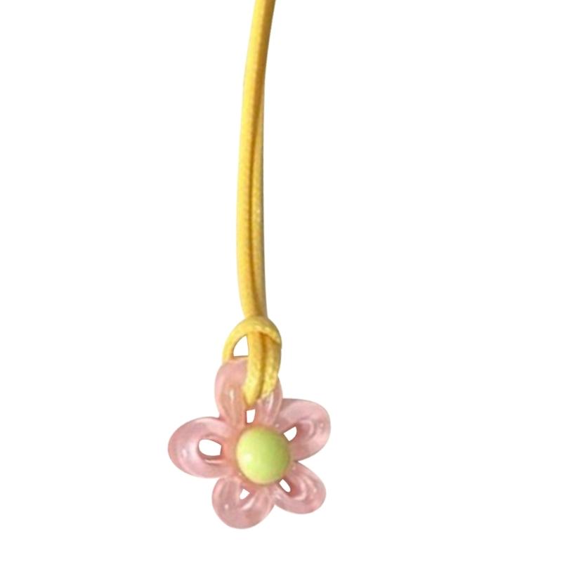 Dopamine Hollow Flower Pendant Choker Pu Chain Necklace Vacation Jewelry Women