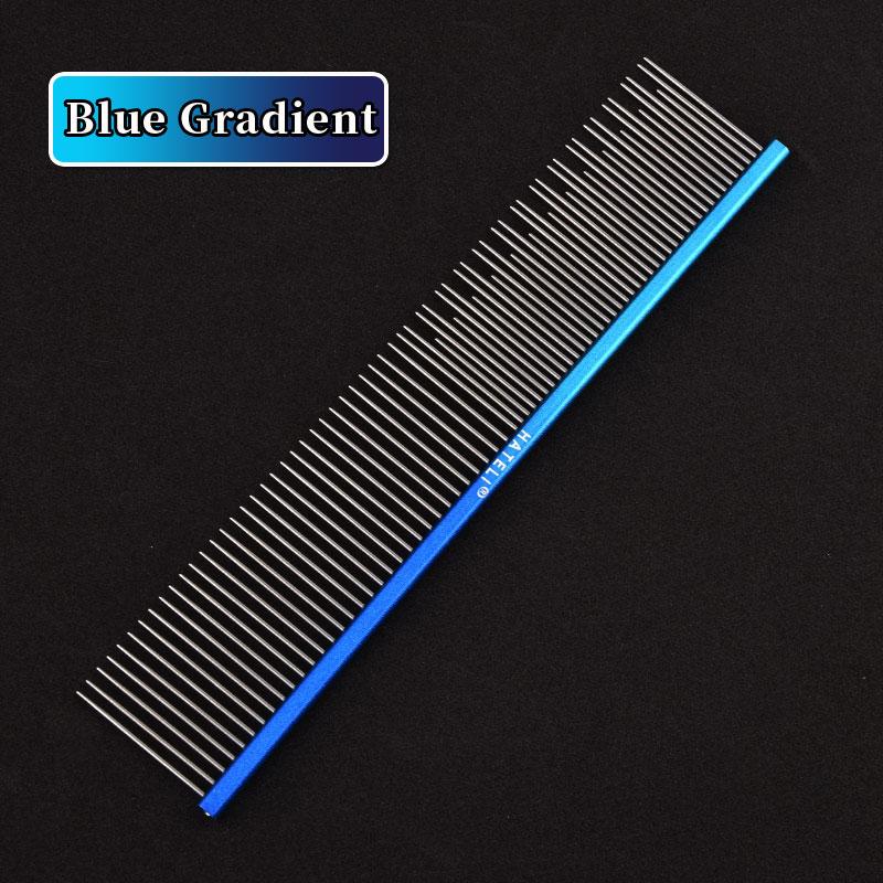

19cm Color Metal Pet Comb Long Short Needles Grooming Stainless Steel Comb Removes Loose Hair Tangles Professional Cat Dog Comb 19cm