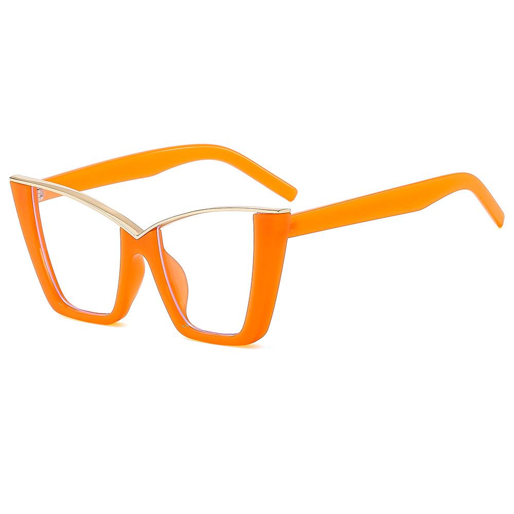 Oversized Cat Eye Glasses Women Trendy Vintage Blue Light Blocking Eyewear Brand Design Chic Non-prescription Eyeglasses