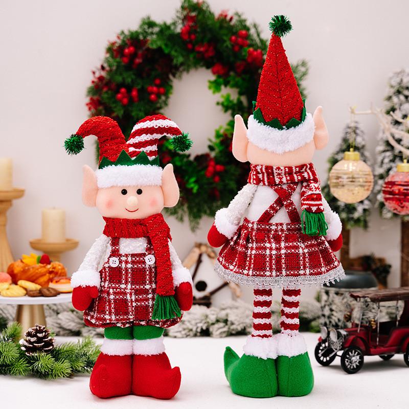 Charming Christmas Stretchable Elf Figurine In Vibrant Red And Colors Green