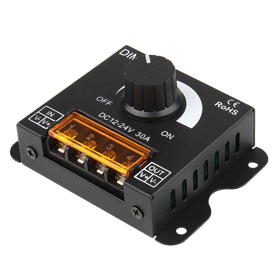 Manual Knob Dimmer Controller DC 12V-24V 30A For Single Color LED Strip Lights