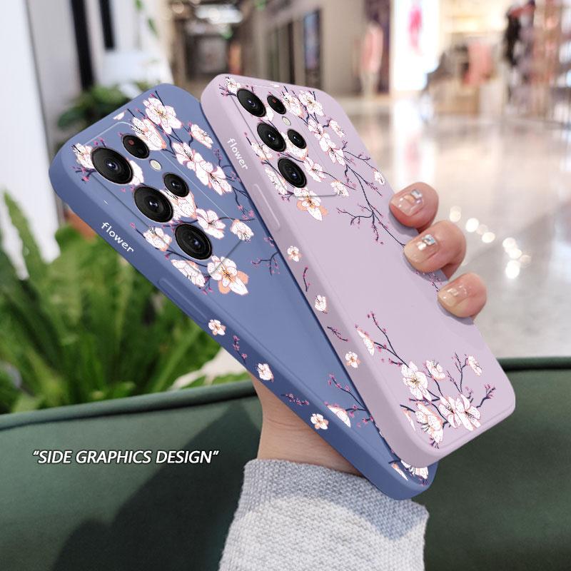 Plum Blossom Phone Case For Samsung Galaxy S25 FE S24 S23 S22 S21 S20 Ultra Plus FE S10 S9 S10E Note 20 Ultra 10 9 Plus Cover