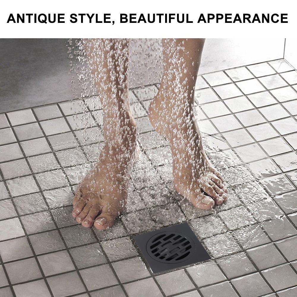 Odor Proof Shower Drain Black Sewer Drain Easy Installation Ground Drainer Outdoor