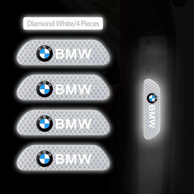 FA44Pcs Car Night Reflective Safety Warning Stickers For BMW X1 X2 X3 X5 X4 X6 X7 G30 G20 G32 G11 G12 F40 F30 F20 F10 F34 F07 F44