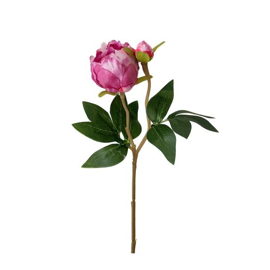 Künstliche Pfingstrosenblüten, 17 Zoll Realistische Kunstpfingstrose mit 1 Knospe, Lebensechtes Pfingstrosenbukett mit Stiel für Vasenarrangement, Tischdekoration für Hochzeiten, Innenbereich
