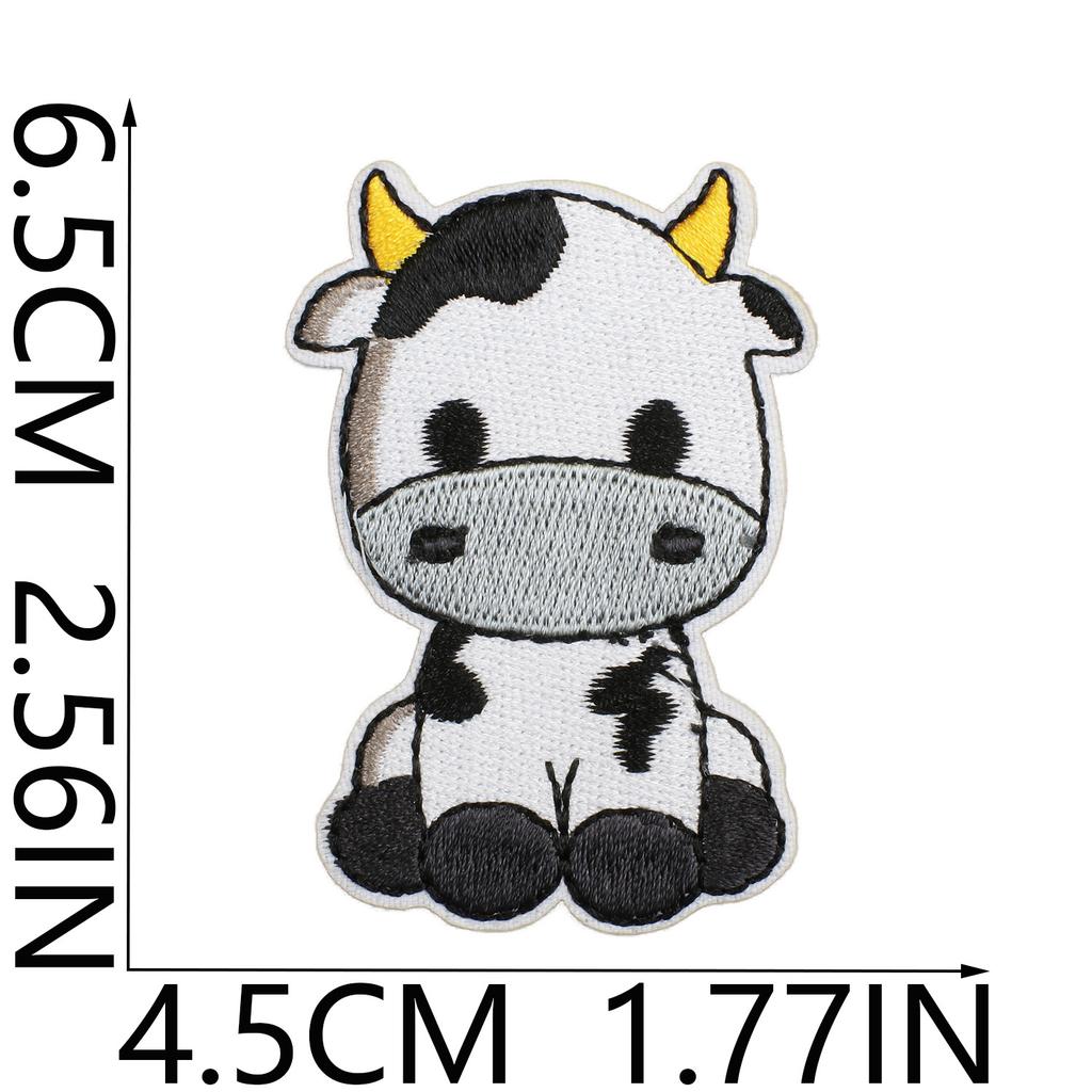 Human Second Mother Cow Embroidery Cloth Sticker Energy Origin Cow Patch Sticker Computer Embroidery Chapter Boy Clothing