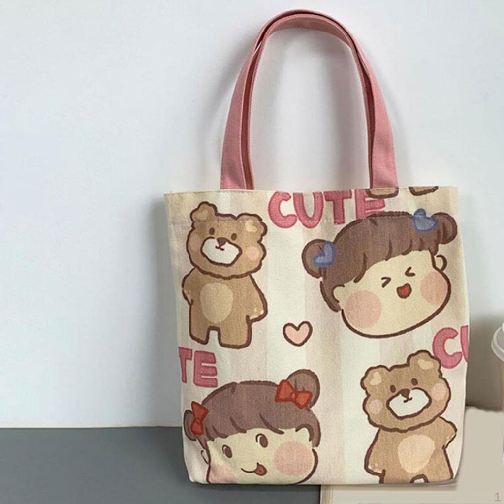 Canvas Bag Grocery Bag, Sturdy Handbag Top Handle, Reusable, for Women, Washable Shoulder