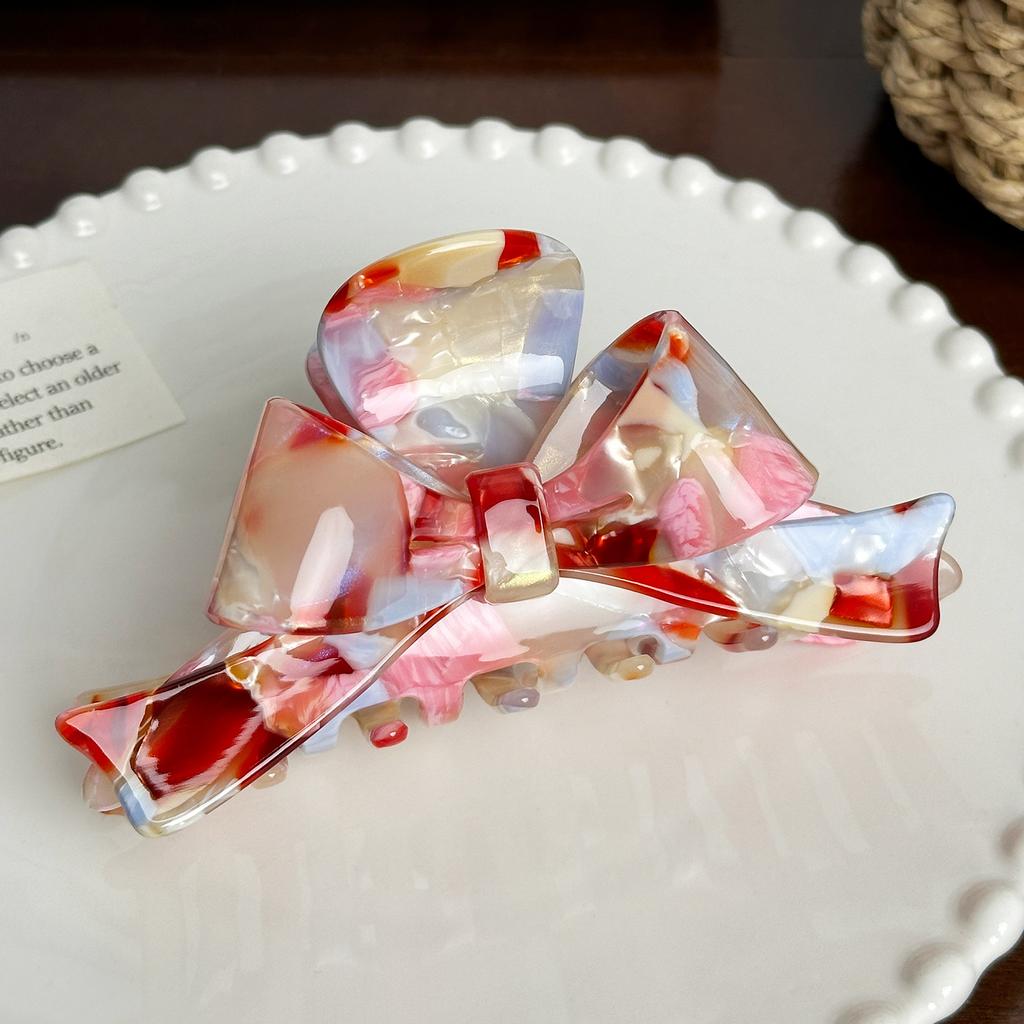 Large Bowknot Highend Acetate Hair Clip Trendy Multicolored Shark Hair Accessory