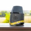 Handmade Templar Crusader Helmet, Black Great Helm Steel Full Face Knight Helmet for LARP, Cosplay and Gift for Him