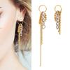 Sparkling Tassels Drop Earrings With Cubic Zirconia Stones Sturdy Allergy Resistant For Women