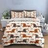 Dachshund Hundmönster Sängkläder Sängkläder Påslakan Set Påslakan Örngott  (1 * Påslakan 2 * Örngott, utan påslakan)