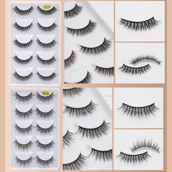 3D Multi-layer Thick 5 Pairs of Eyelashes Natural Eyelashes Simulation Curling False Eyelashes Eyelash Extension natural false eyelashes. 3d lashes