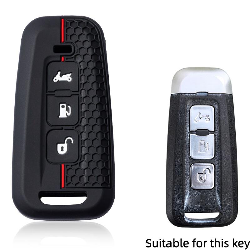 

3 Button Silicone Motorcycle Key Case Cover for Piaggio Beverly400 Beverly 400hpe 400 MP3 530 530hpe 300CC 400cc 400S 310 HPE