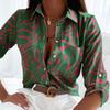 Elegante Blusa da Donna Primavera Autunno Temperamento Top Manica Lunga Stampa a Righe Ufficio Slim Fit Camicia con Tasca