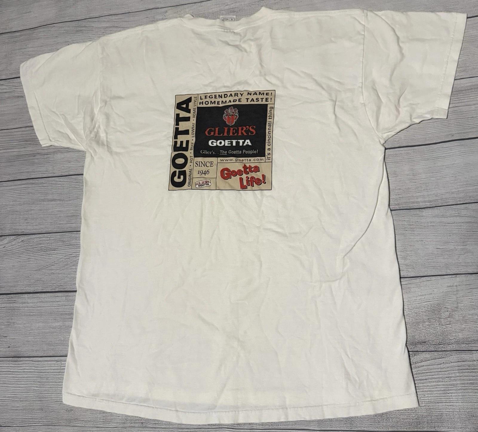 Vintage Y2K Gliers Goetta Promo T Shirt Mens XL Cincinnati Ohio Goettafest 3XL
