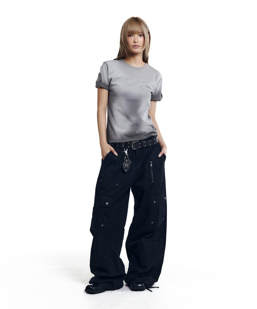 AAKAM Dirty Mist Roll-Up Half Top (Dark Gray)