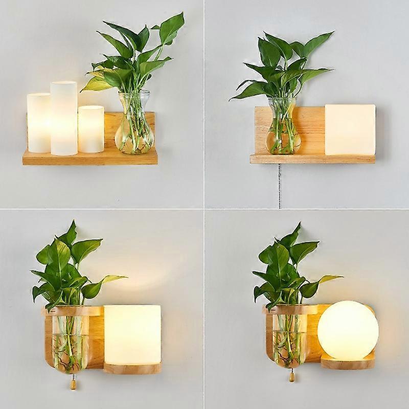 Wooden Bedside Wall Lamp Led Indoor Corridor Aisle Balcony Wall Lamp, Power Source: 5W Warm Light