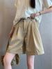 Women's High-Waist Slimming A-line Cotton Shorts - Summer Casual Japanese Style