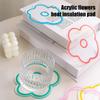 Acrylic Flower Coaster Heat-Resistant Scratch-resistant Cup Pads Non-Slip Cute Transparent Cup Mat for Kitchen Living Room Office