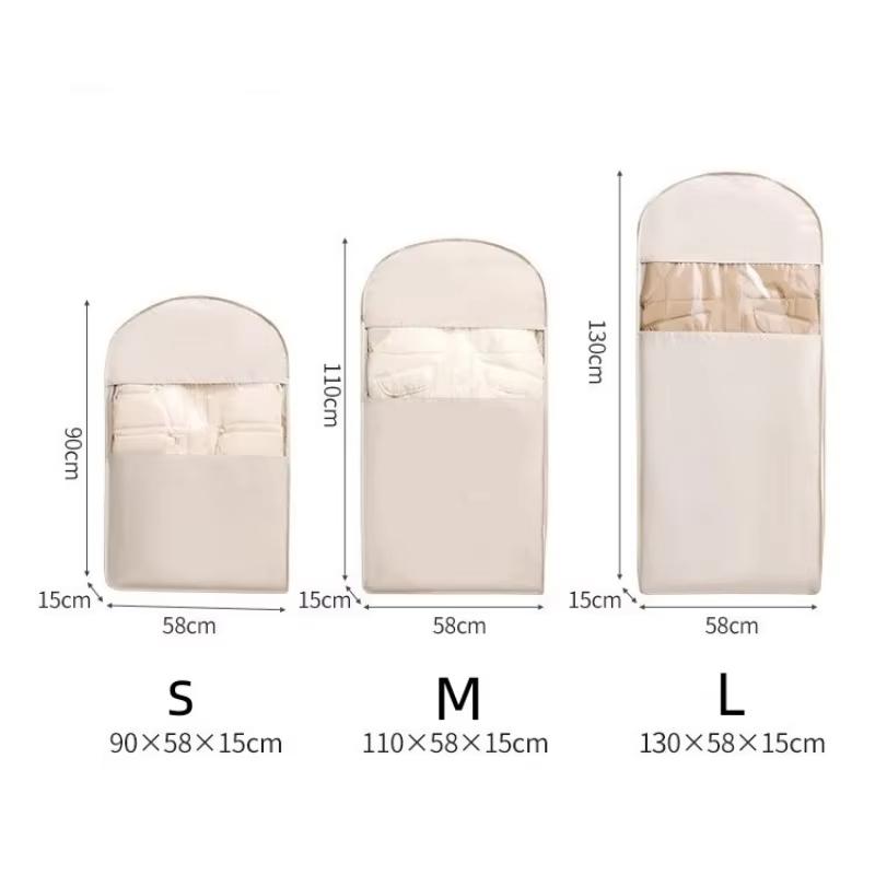 1pc Down Jacket Compressed Dust Cover Clothes Compression Hanging Bag Household Visible Clothes Storage Bag Wardrobe Organizer