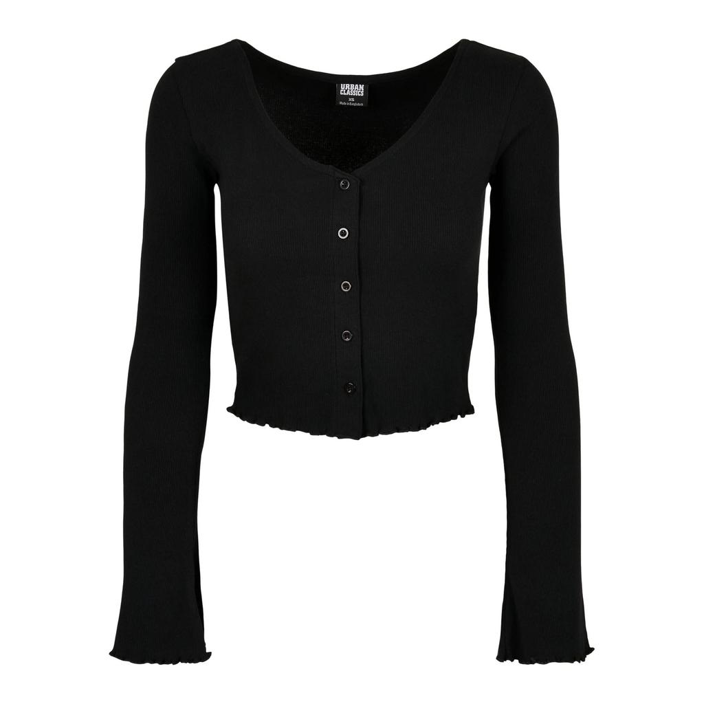 Cardigan Cropped Canelado Feminino/Senhora Urban Classics