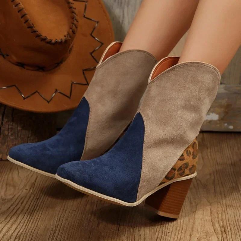 

Распродажа модной женской обуви, высококачественные женские сапоги с рукавами, зимние, квадратный носок, разноцветные, средний каблук-бочка, большие размеры 43 темно-синий