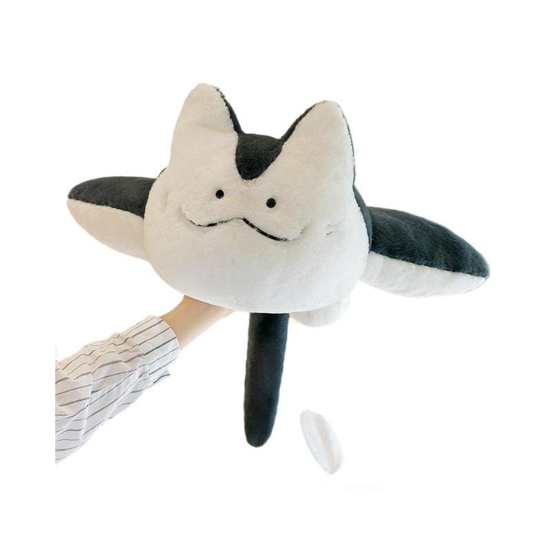 Kreatywna pluszowa poduszka w kształcie kota manty - Zabawna kreskówkowa zabawka płaszczka diabła na prezent urodzinowy dla dziewczynek