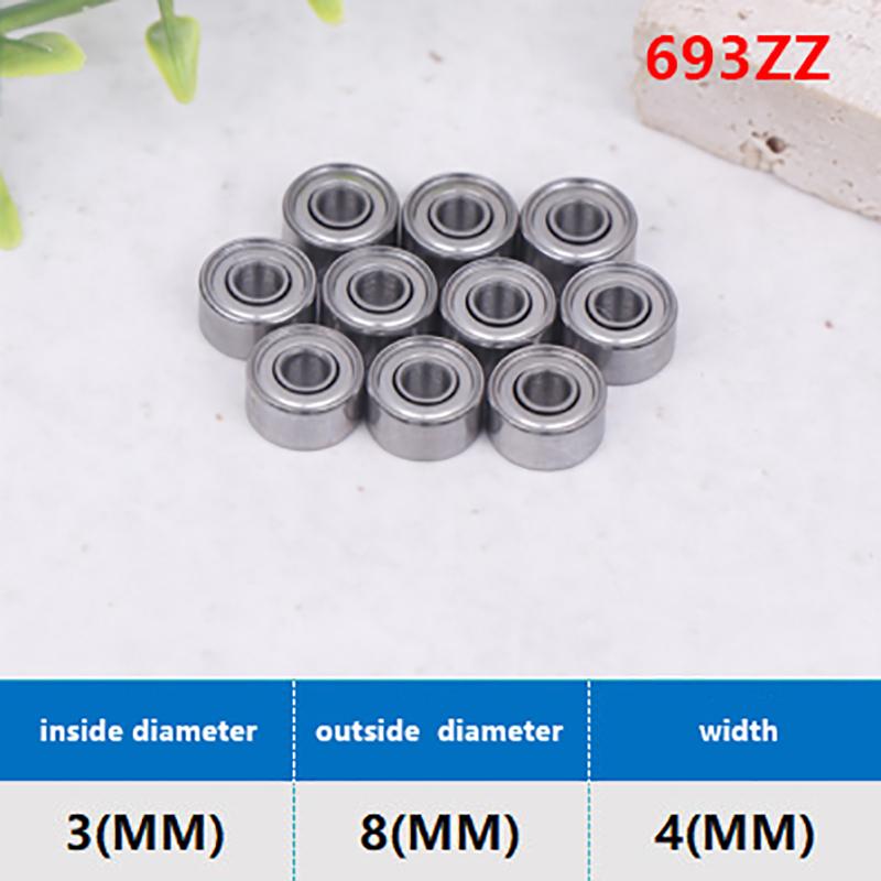 10Pcs Skateboard Bearings Miniature Deep Groove Ball Bearings 693 694 695 696 697 698 699 Zz For Scooter Or Toys