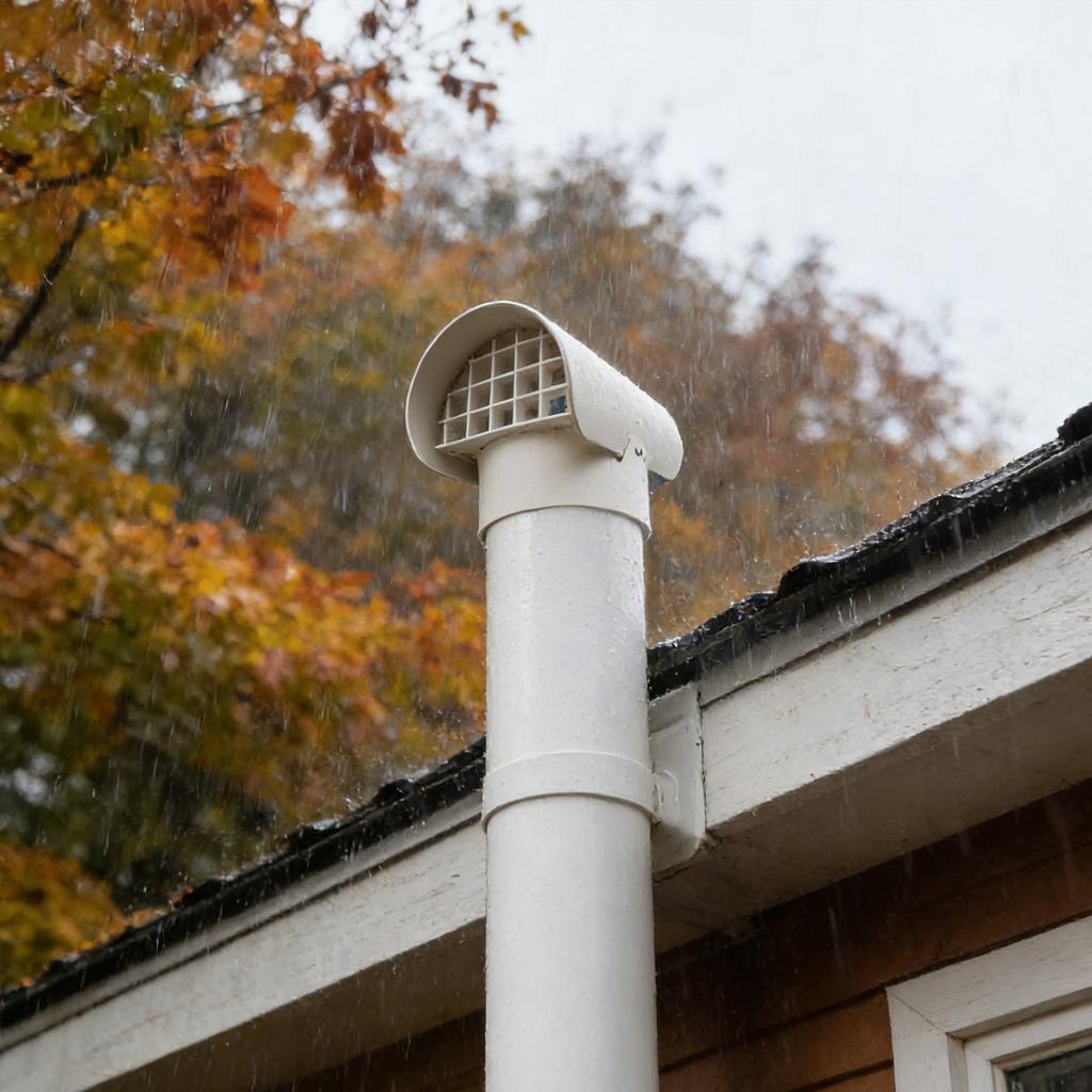 Radonová ventilační krytka pro 3 potrubí, 3 PVC ventilační krytka pro radonové dmychadlové potrubí/kouřovody/střešní potrubí, Radonová ventilační stříška, Zabraňuje vnikání deště, sněhu a listí,