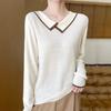 Women's Doll Collar Honeycomb Knit Sweater - Soft, Versatile, and Stylish Autumn/Winter Outerwear.