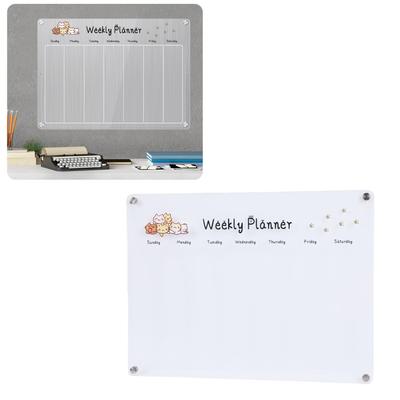 Planificator Săptămânal Acrilic Magnetic Șters la Uscat Tablă Transparentă de Planificare Săptămânală pentru Frigider