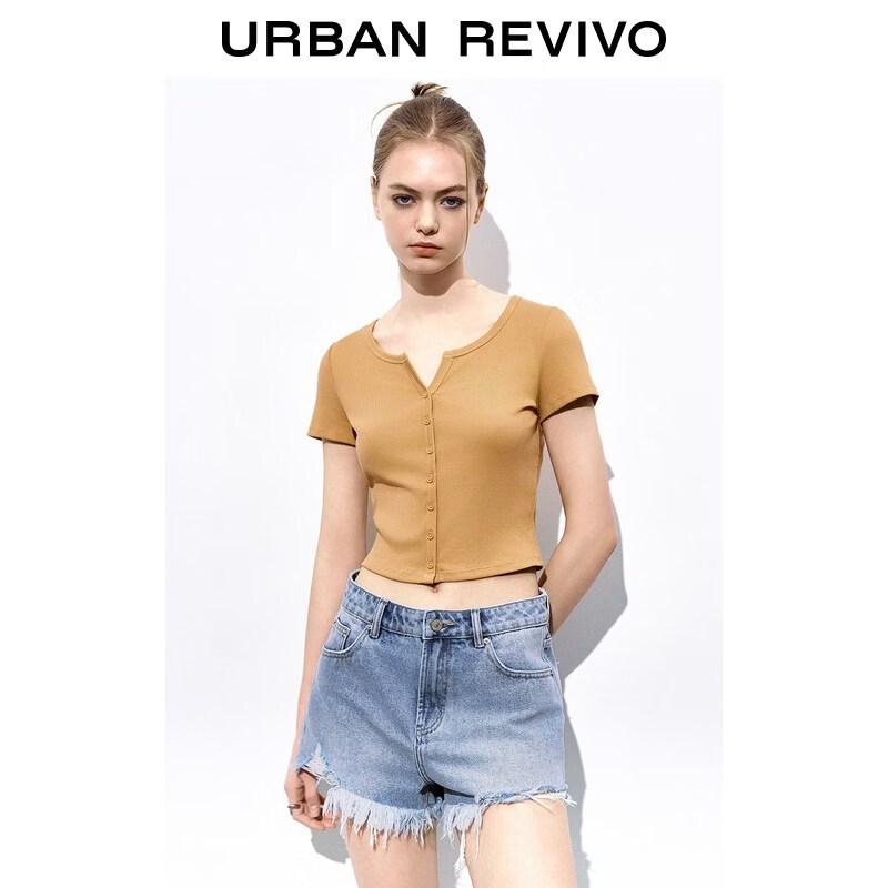 UR2026 Women s Textured Slim Short Sleeve T-shirt XL