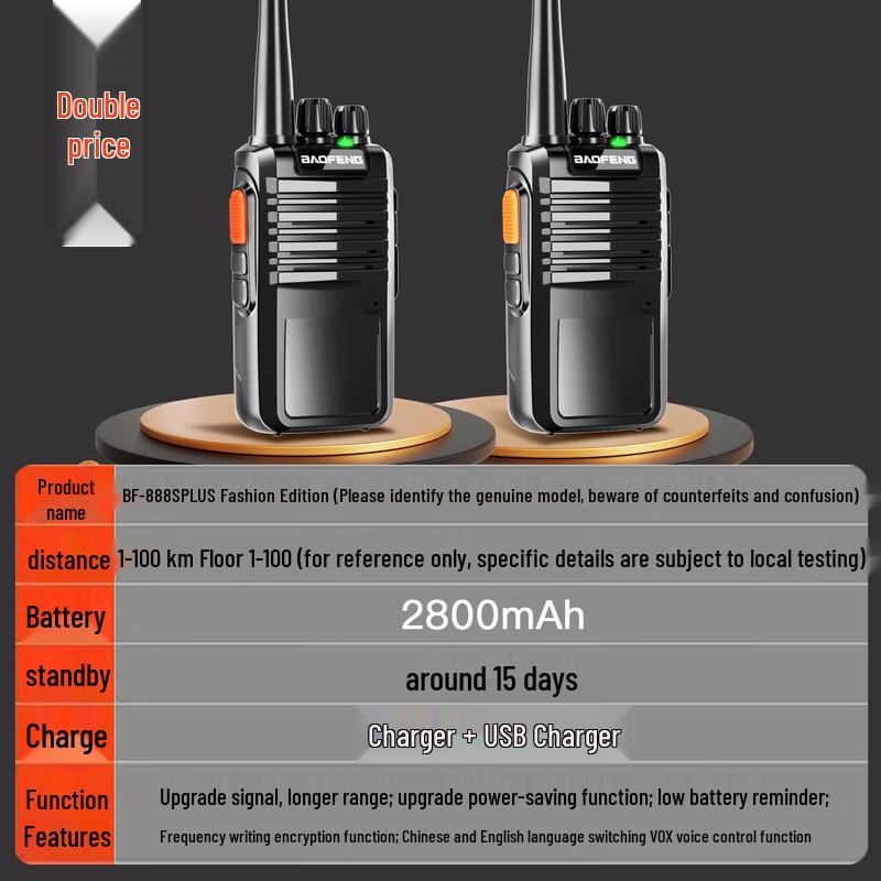 Baofeng BF-888S Plus Two-Way Radio Pair (CN version)
