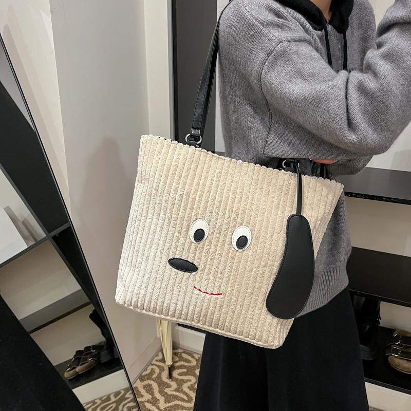 Corduroy Tote Bag Women's Shoulder Bag Large Capacity Multi-Function Backpack