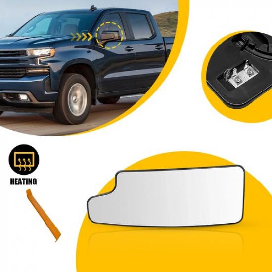 Door Lower Mirror Glass Heated Plate For 20-21 Chevy Silverado 1500 Driver Side