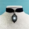 Gothic Fashion Halloween Pumpkin Moon Skull Couple Pendant Black Velvet Collar Necklace for Women Festival Party Jewelry Gifts