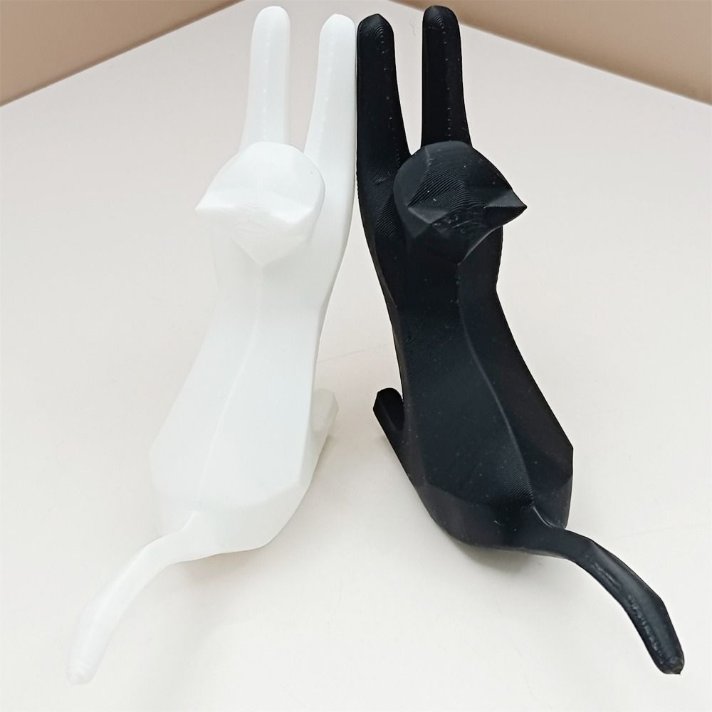 Exquisite Resin Cat Sculpture 3D Printed Cat Sculpture Ornament Ring Storage Rack  Bedroom Decor