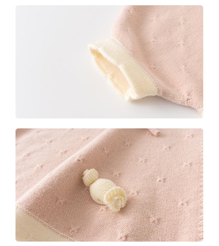 2025 Fashionable Red Knitted Girls' Cardigan – Autumn Spring Outerwear for Baby and Little Girls