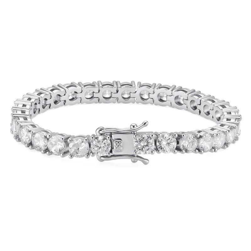 Zircon Tennis Bracelet 3-5mm Gold Plated Copper Chain Men Women Hip Hop Style Geometric Design