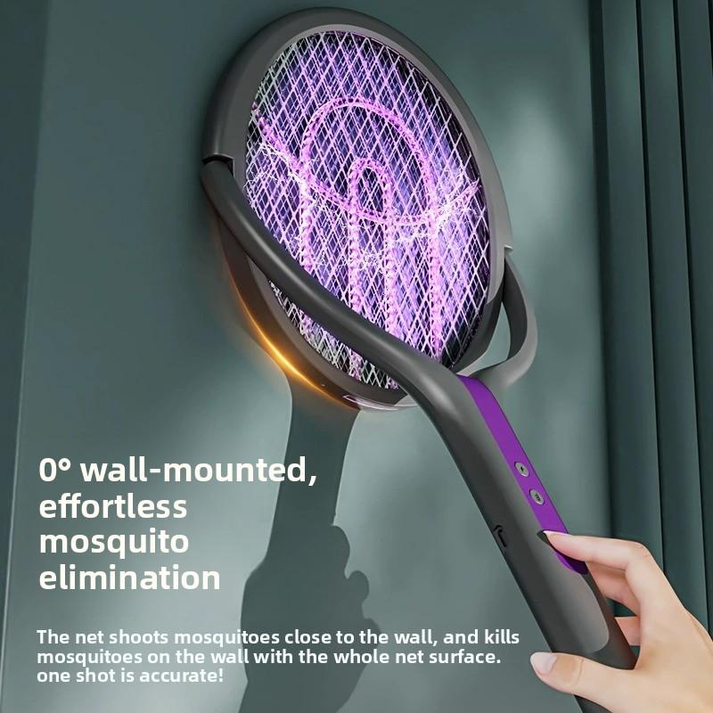 Foldable Rechargeable Electric Mosquito Swatter with UV Light for Home