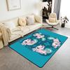 Kawaii Axolotl Area Rug for Girls, Space Moon Print Rug Kids Farm Animal for Bedroom Living Room Decoration Non Slip Carpet