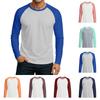 Men's Round Neck Plunger Long Sleeve T-Shirt Top