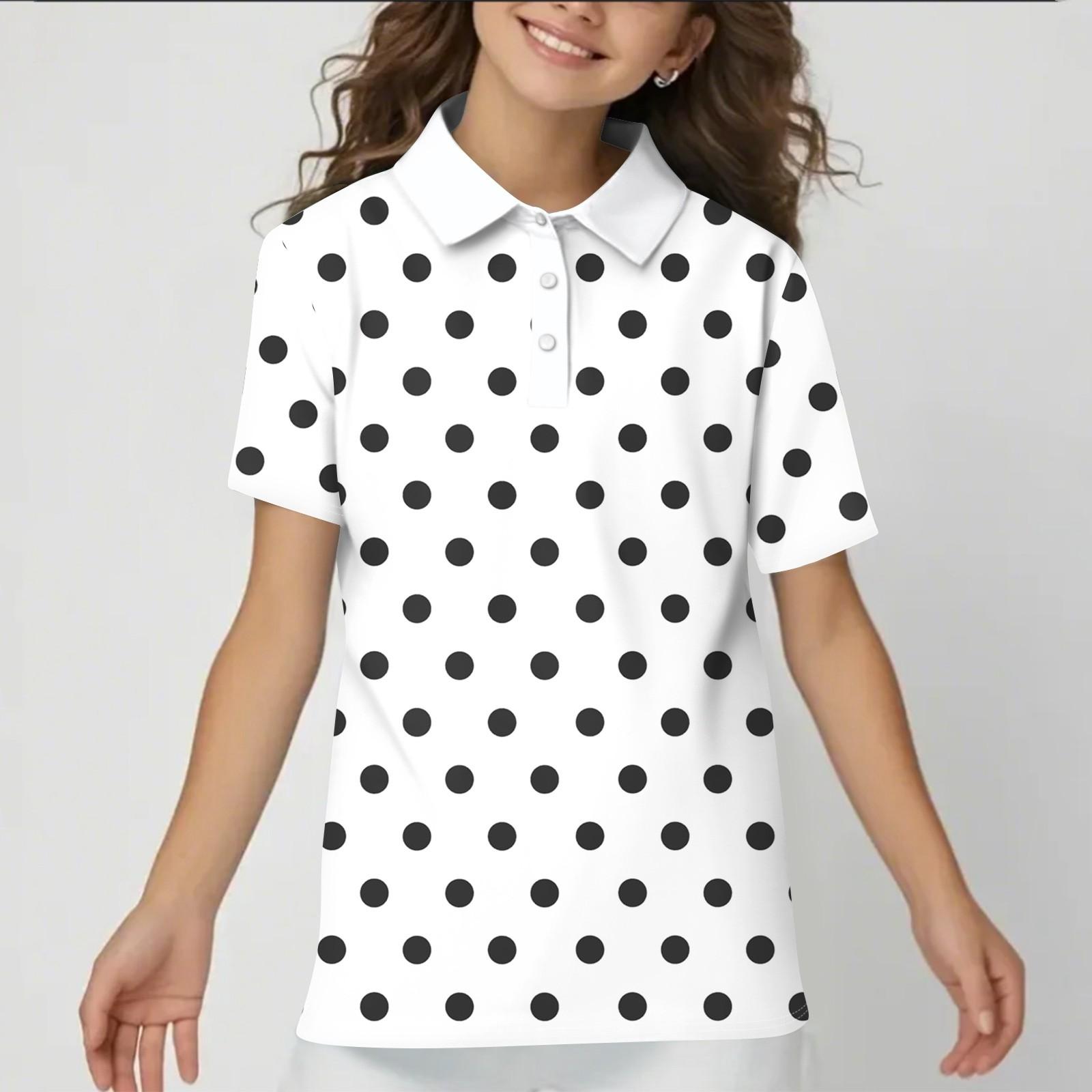 Children s Daily Casual Short-sleeved Print Tops T-shirts  Shirts 120 чёрный