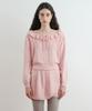 SINOON Ruffle Cable Knit Pullover (Pink)