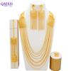 African Indian Women Fashion Jewelry Sets With Gold Color Pendant Necklace Earrings Suitable For Wedding Bracelets Rings