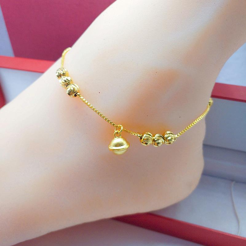 Vietnamese Gold-Plated Bead Anklet - Women's Korean Fashion Jewelry